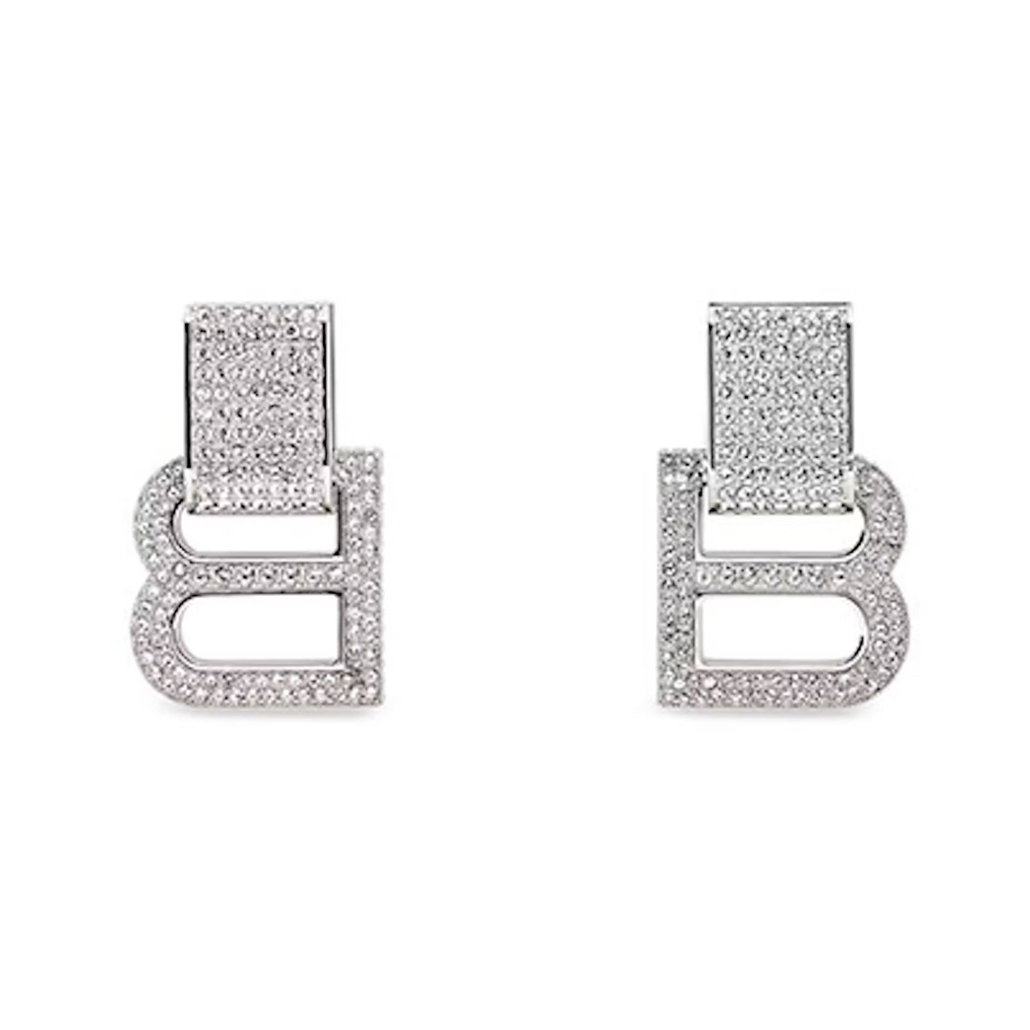Balenciaga Hourglass Diamond 18K Gold Earrings