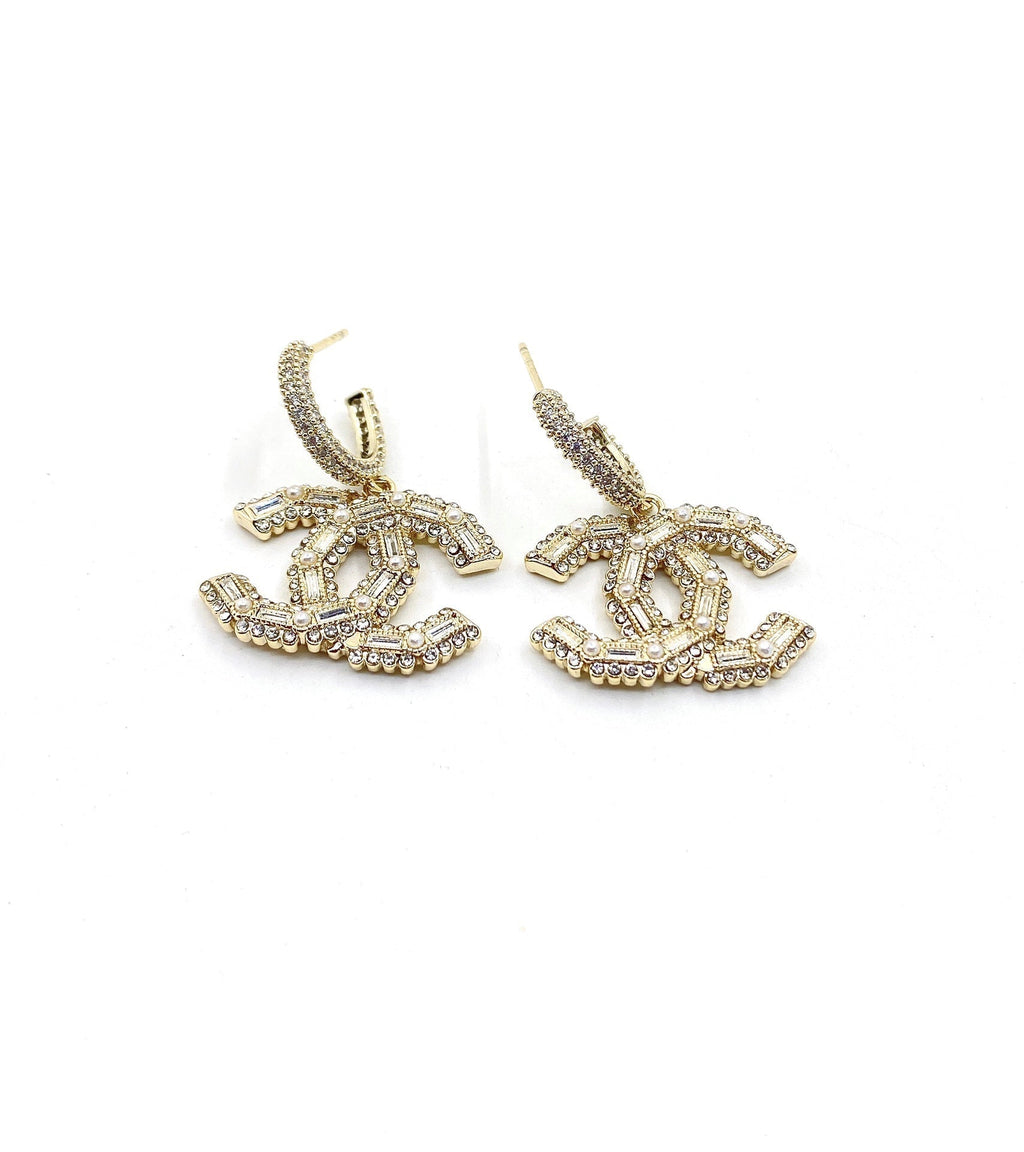 Chanel Crystals 18K Gold Earrings